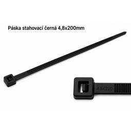 Páska stahovací černá 4,8x200mm