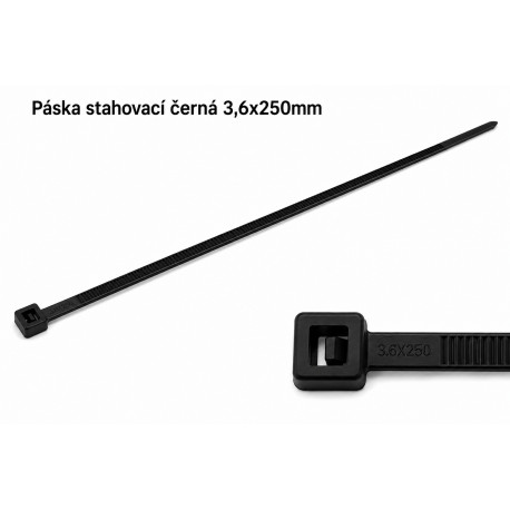 Páska stahovací černá 3,6x250mm