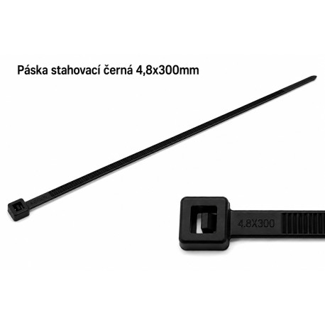 Páska stahovací černá 4,8x300mm