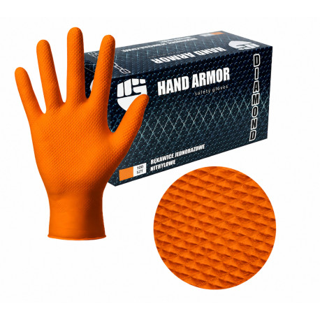 Rukavice nitrilové DIAMOND GRIP, vel. L oranžové