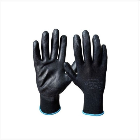 Rukavice prac. PU1001 BLACK 4131X  č. 10